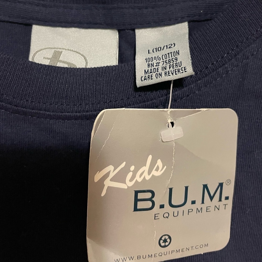 NWT Bum Equipment Navy Blue Sleeveless Tank Top Size 10/12 Large - Picture 4 of 4